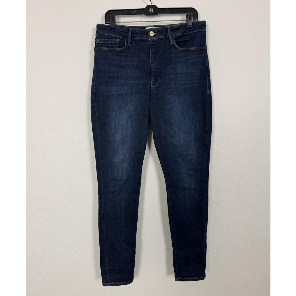FRAME Le One Skinny Jeans size 2 Blue Dark Wash Denim sizes 29 through 34